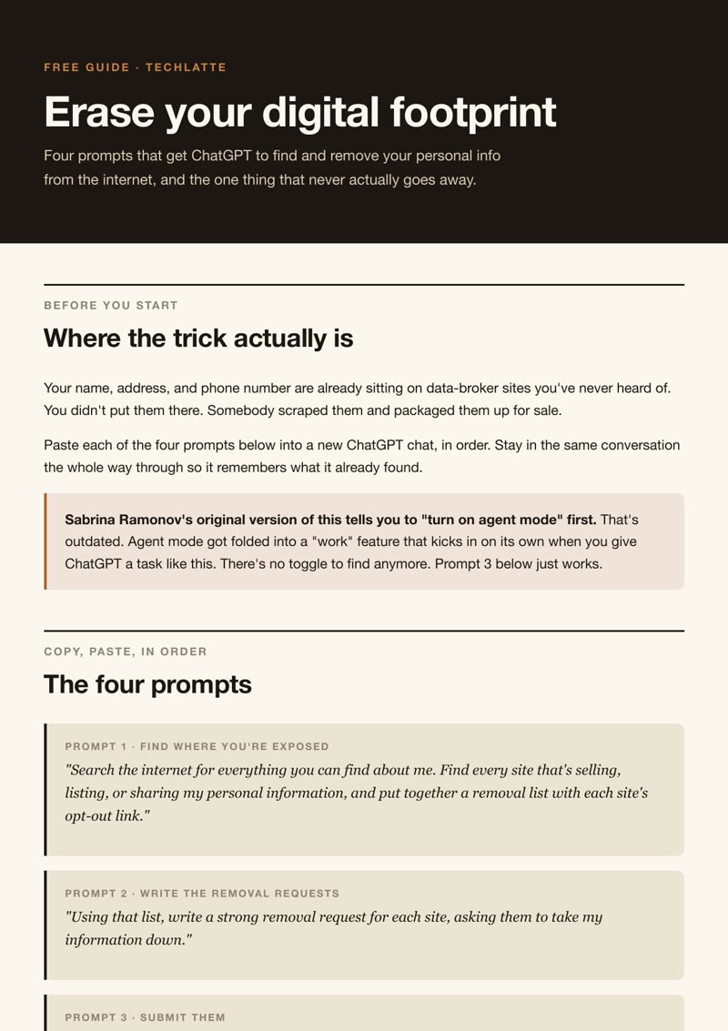 Cover of the Erase Your Digital Footprint guide